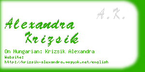 alexandra krizsik business card